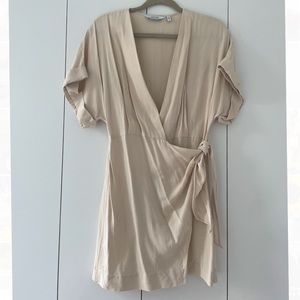 Cream Mini Wrap Dress